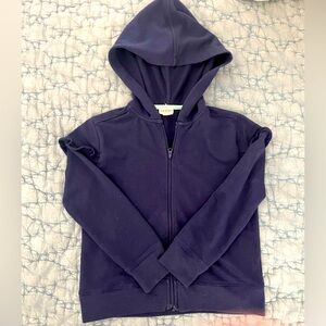 Crewcuts 6-7 - Navy - Zip-Up Sweatshirt Jacket with ruffle detail on shoulders
